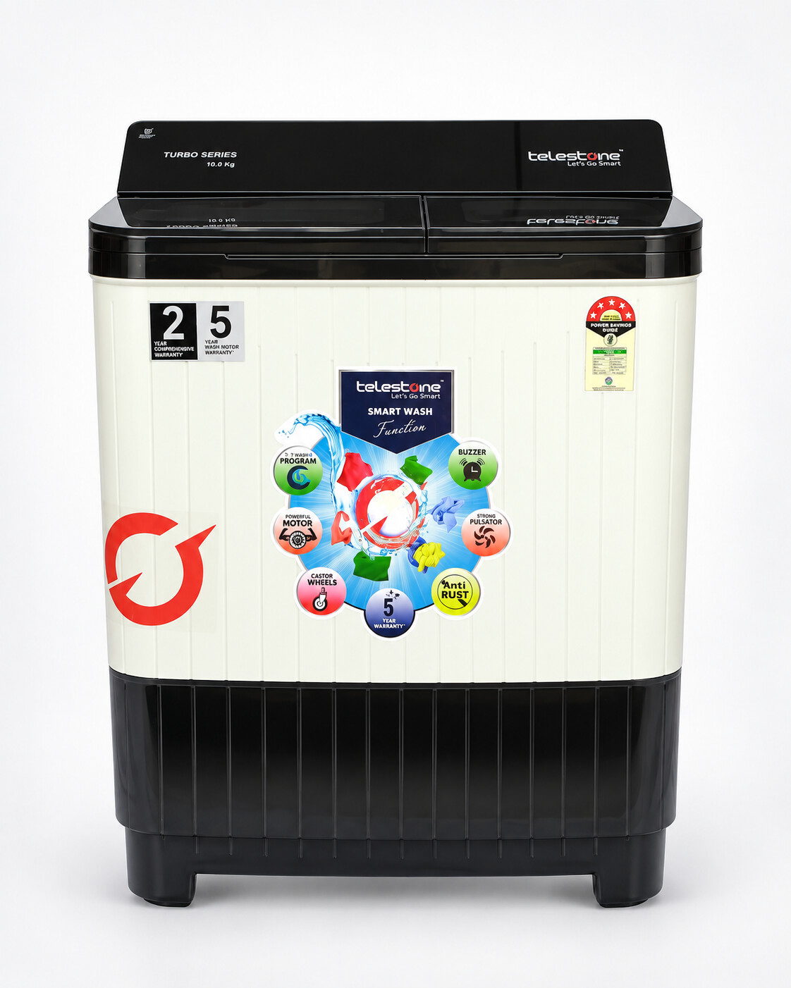 Turbo 10.0 kg Semi-Automatic Washing Machine — Glass — view 2
