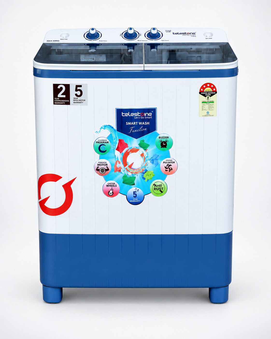 Aqua 7.5 kg Semi-Automatic Washing Machine — Glass — view 2